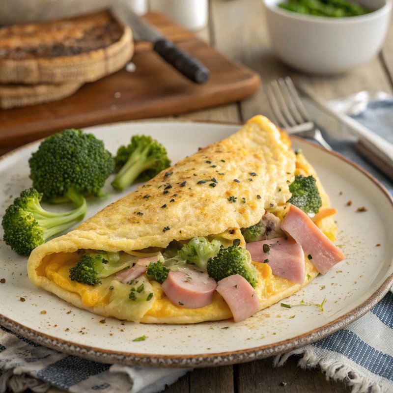 Savory Ham and Broccoli Omelette