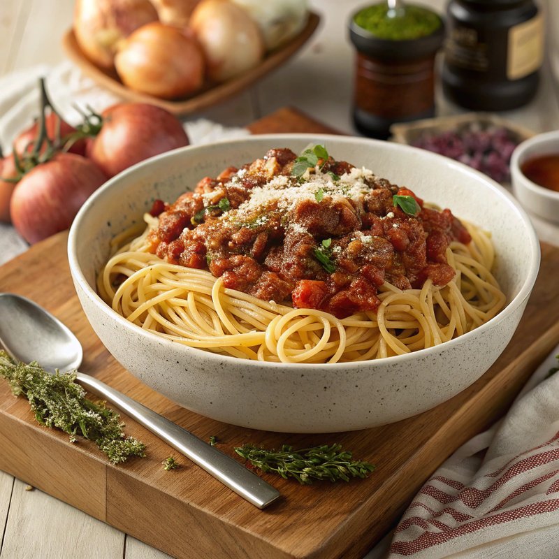 Classic Spaghetti with Hearty Meat Sauce
