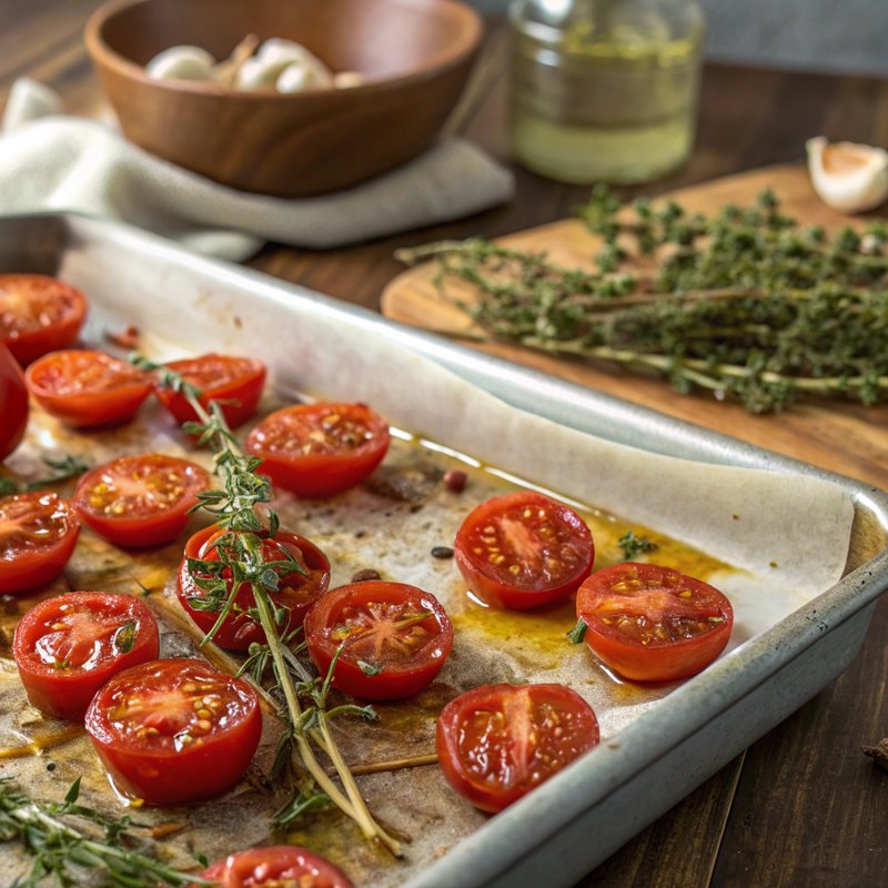 Thyme and Garlic Roasted Tomatoes