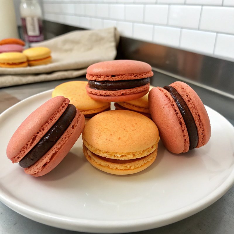 French Macarons with Dark Chocolate Ganache