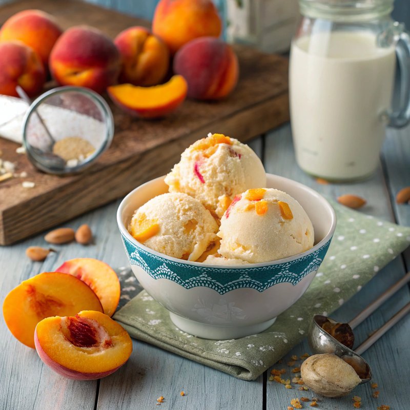 Peach and Apricot Ice Cream