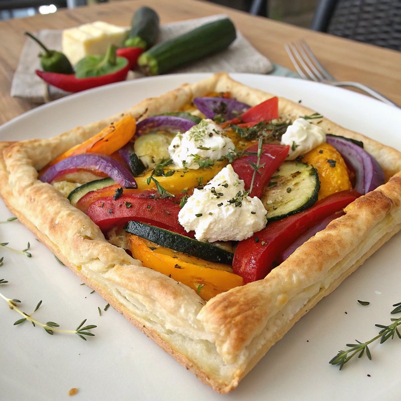 Mediterranean Veggie and Goat Cheese Tart