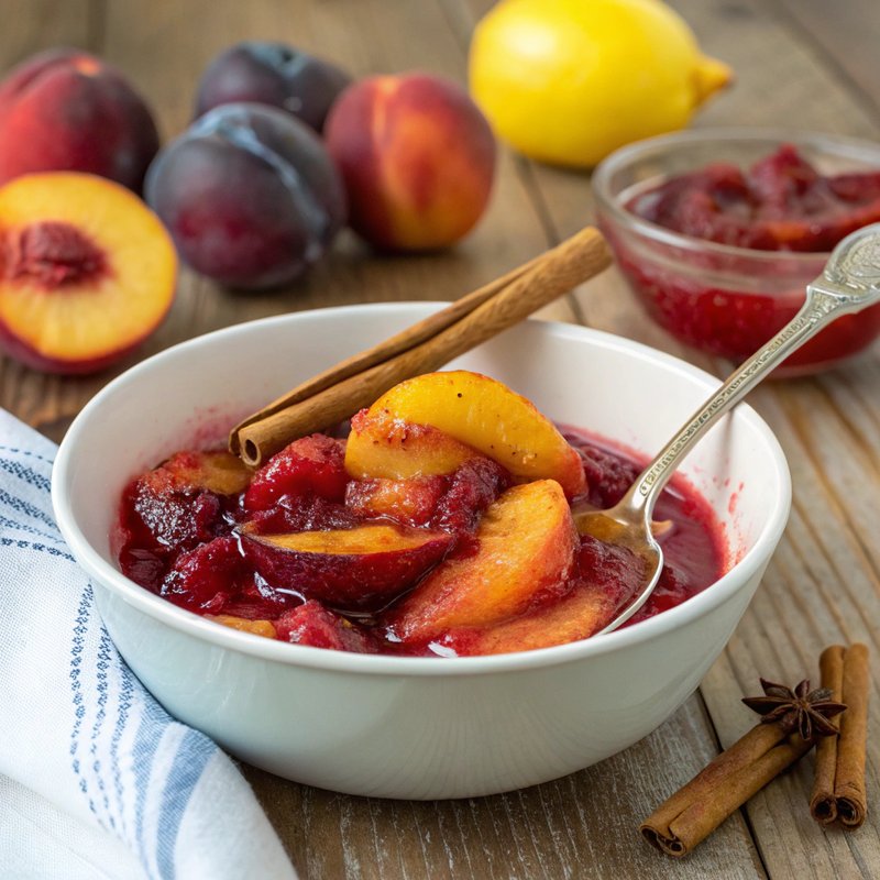 Summer Peach and Plum Compote