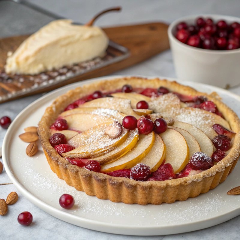 Cranberry Pear Tart with Almond Cream