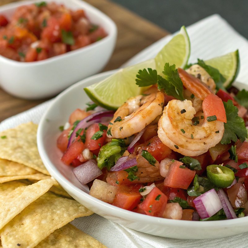Pico de Gallo Con Camarones