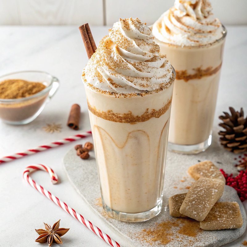 Festive Eggnog Cinnamon Roll Milkshake