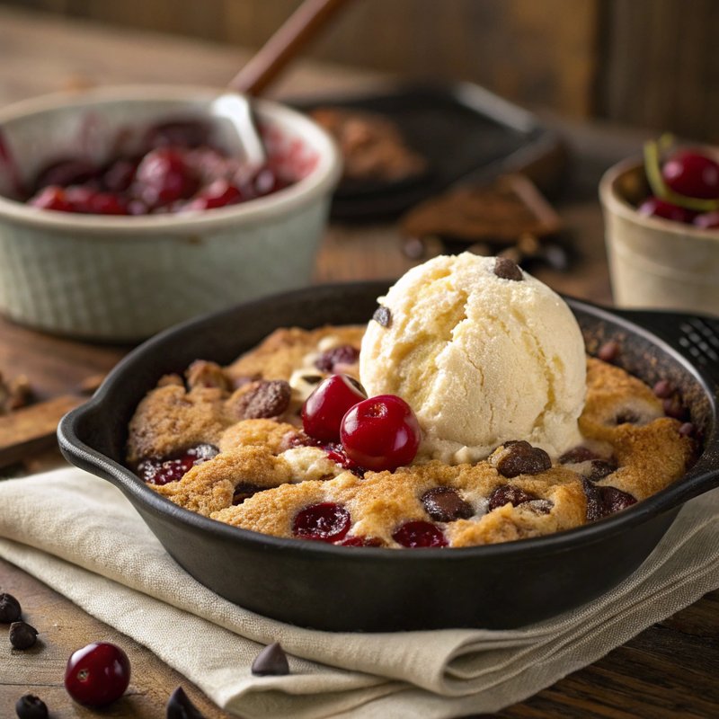 Chocolate Chip and Cherry Cobbler