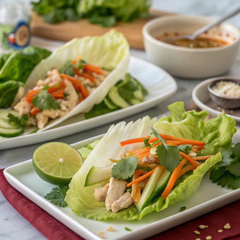 Zesty Jicama and Chicken Lettuce Wraps