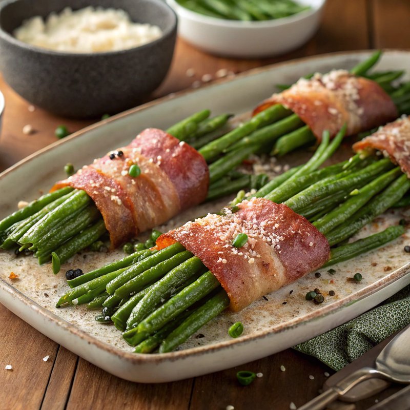 Savory Bacon Wrapped Green Beans