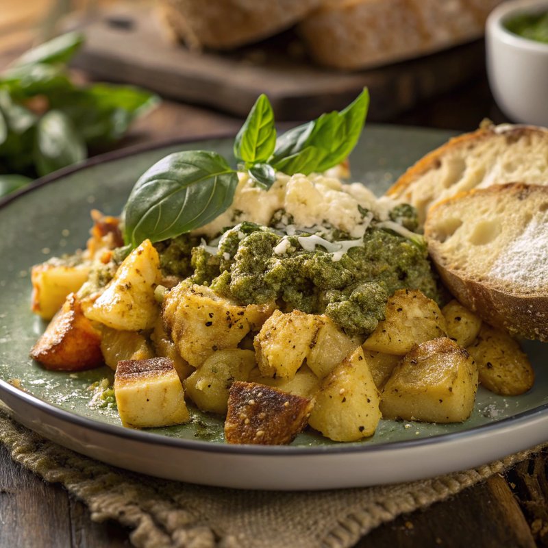 Tuscan Pesto Potato Scramble