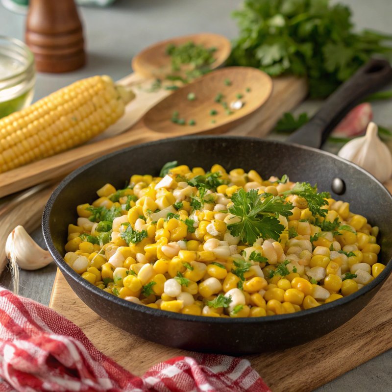 Skillet Corn with Garlic and Fresh Herbs