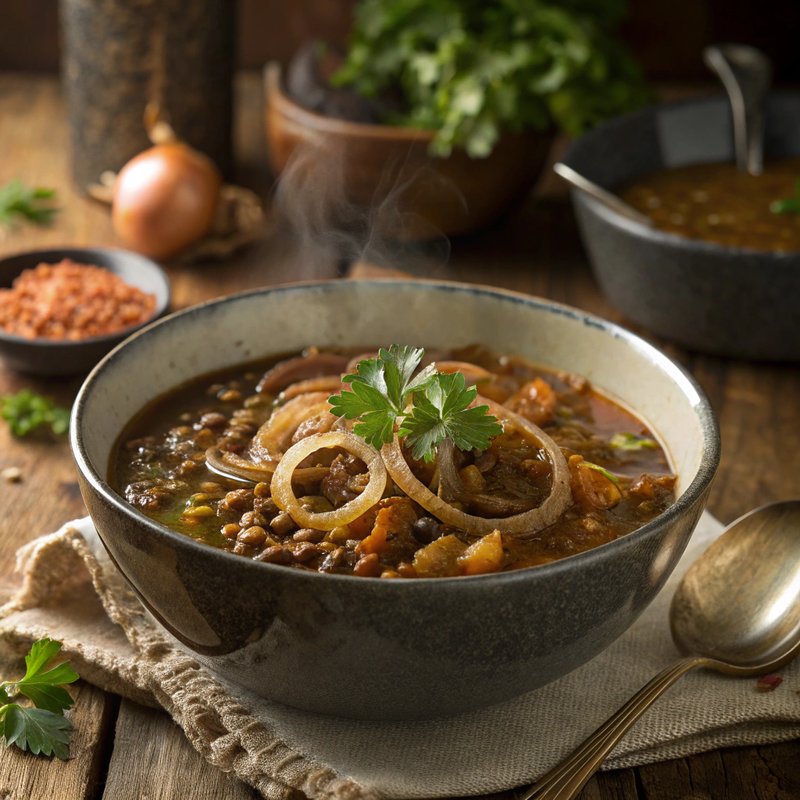 Hearty Onion and Lentil Soup