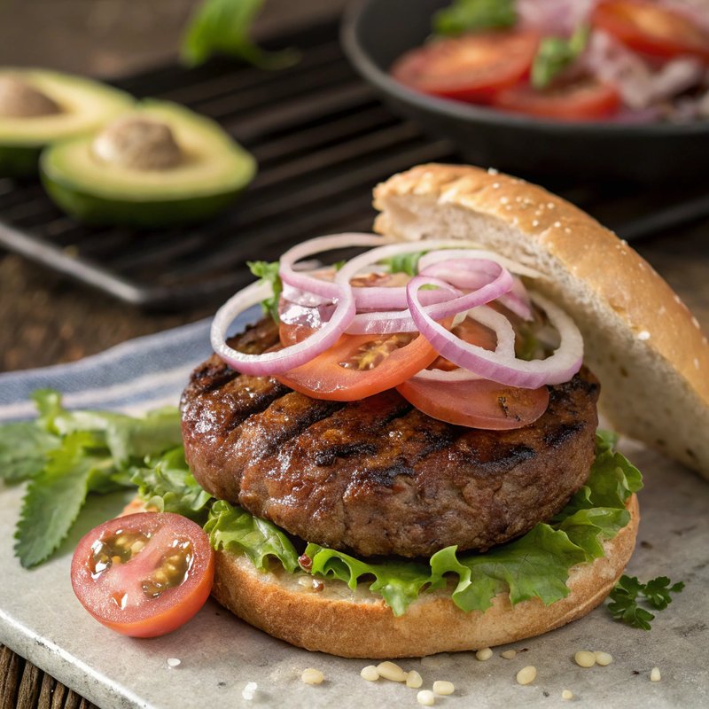 Savory Lean Bison Burgers