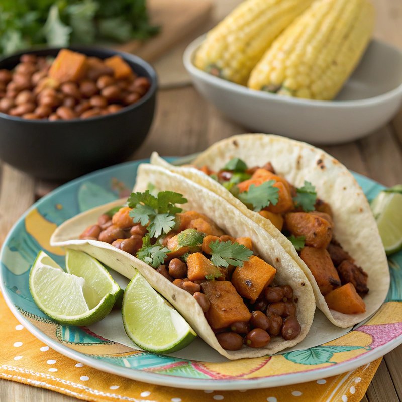 Pinto Bean and Sweet Potato Tacos