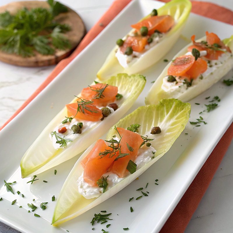 Endive Spears with Smoked Salmon and Herbed Cream Cheese