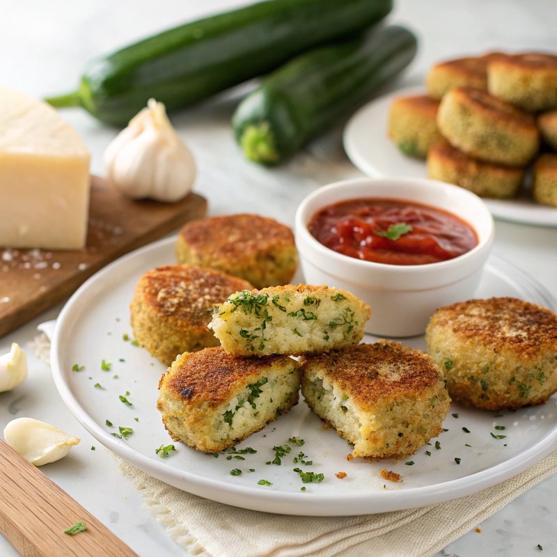Crispy Zucchini and Garlic Croquettes