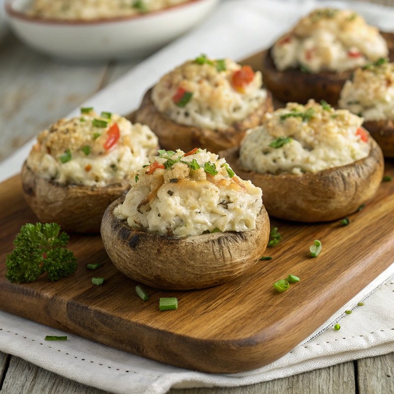 Keto Crab Stuffed Mushrooms
