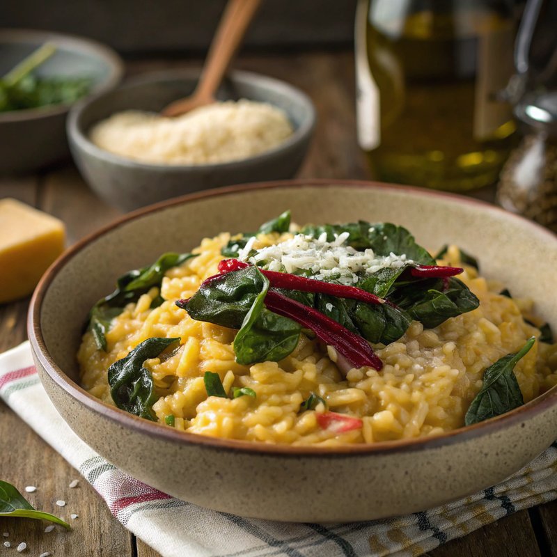 Creamy Swiss Chard and Parmesan Risotto