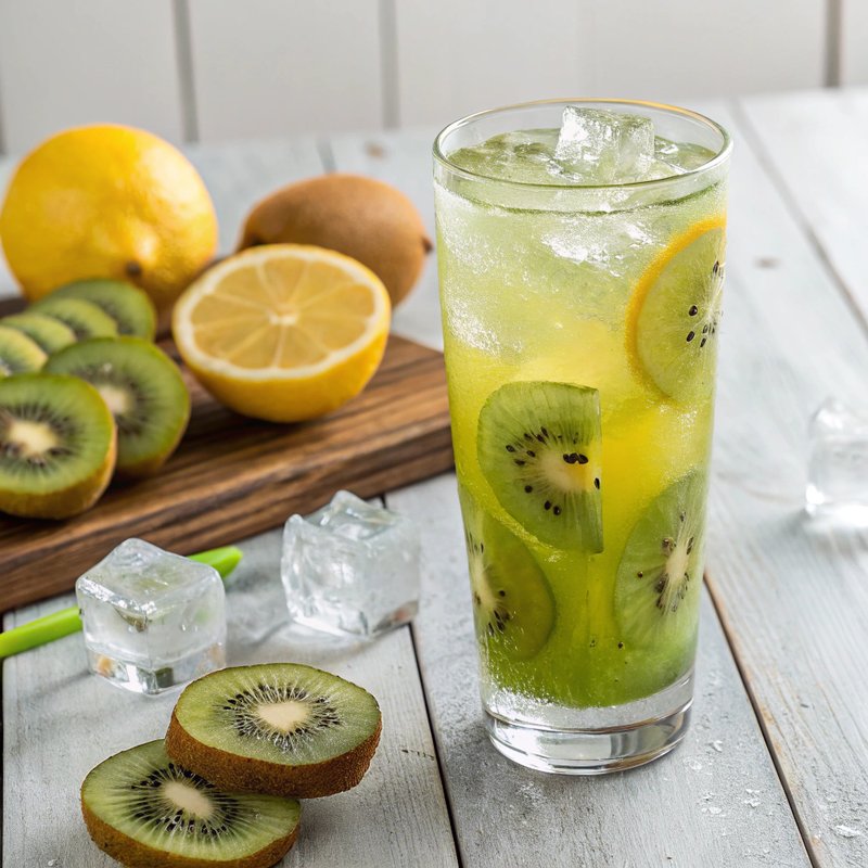 Refreshing Kiwi and Lemon Juice