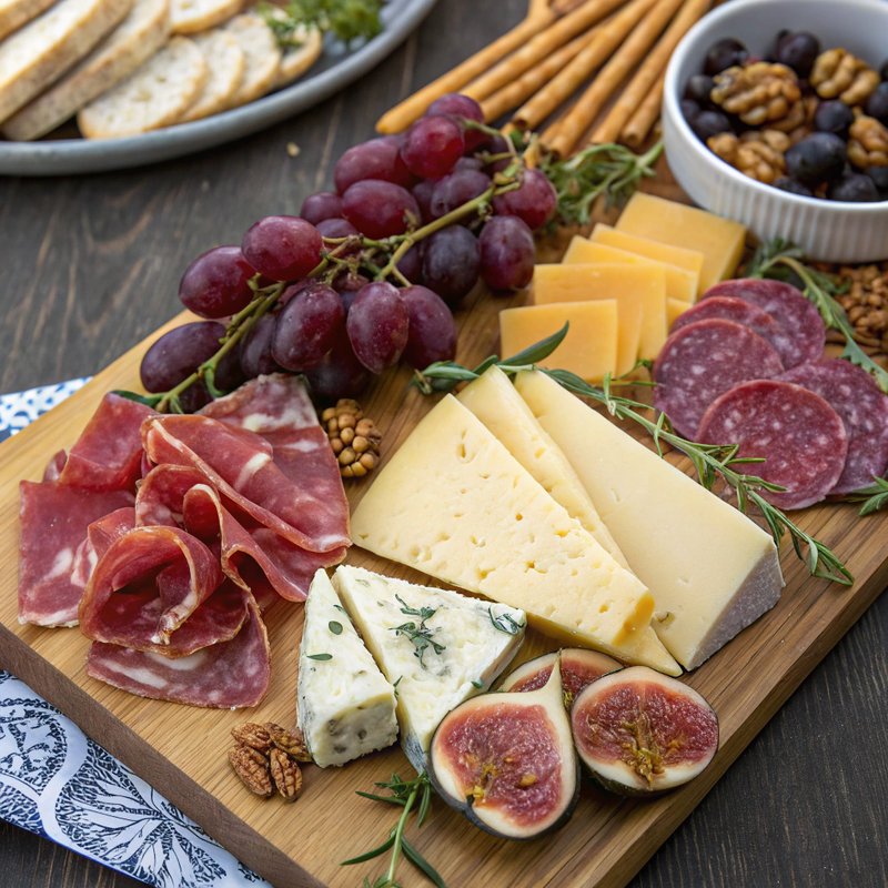 Gourmet Charcuterie Board with Aged Cheeses