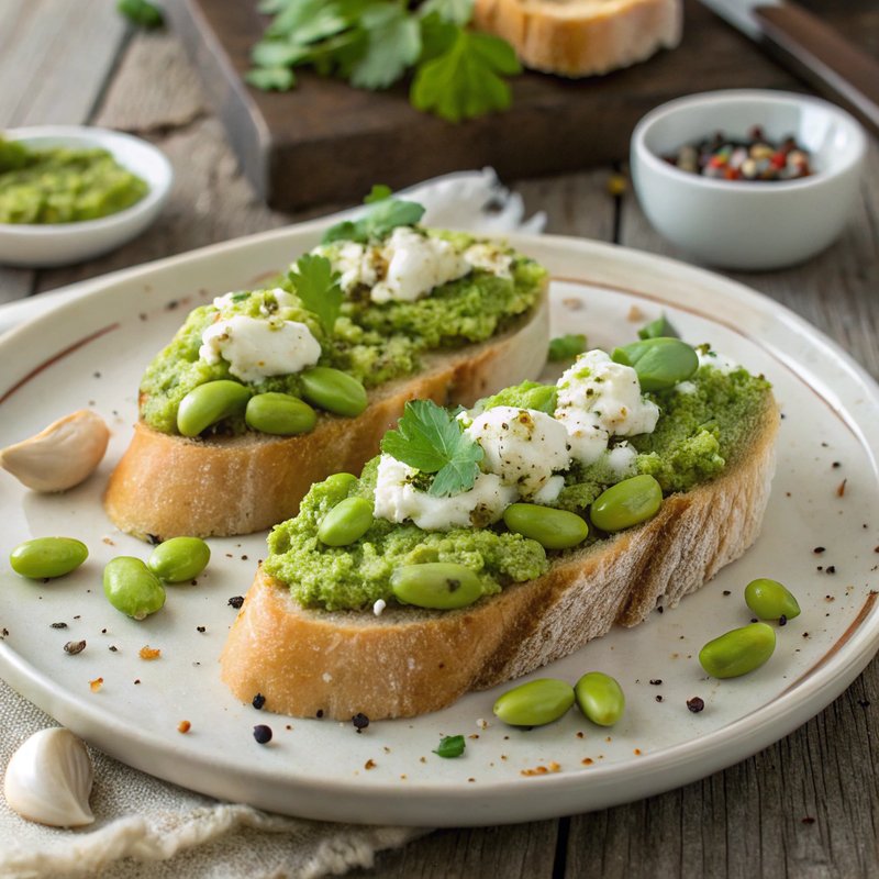 Fava Bean Bruschetta