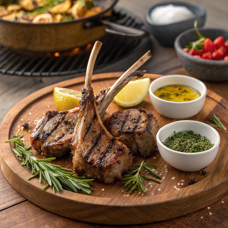 Grilled Lamb Chops with Garlic-Rosemary Marinade