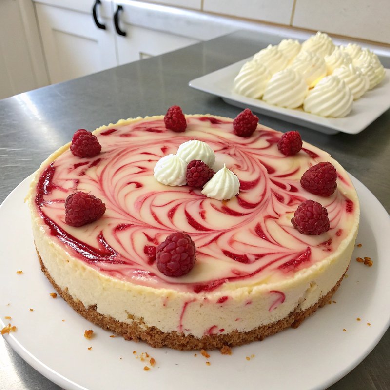Raspberry White Chocolate Cheesecake