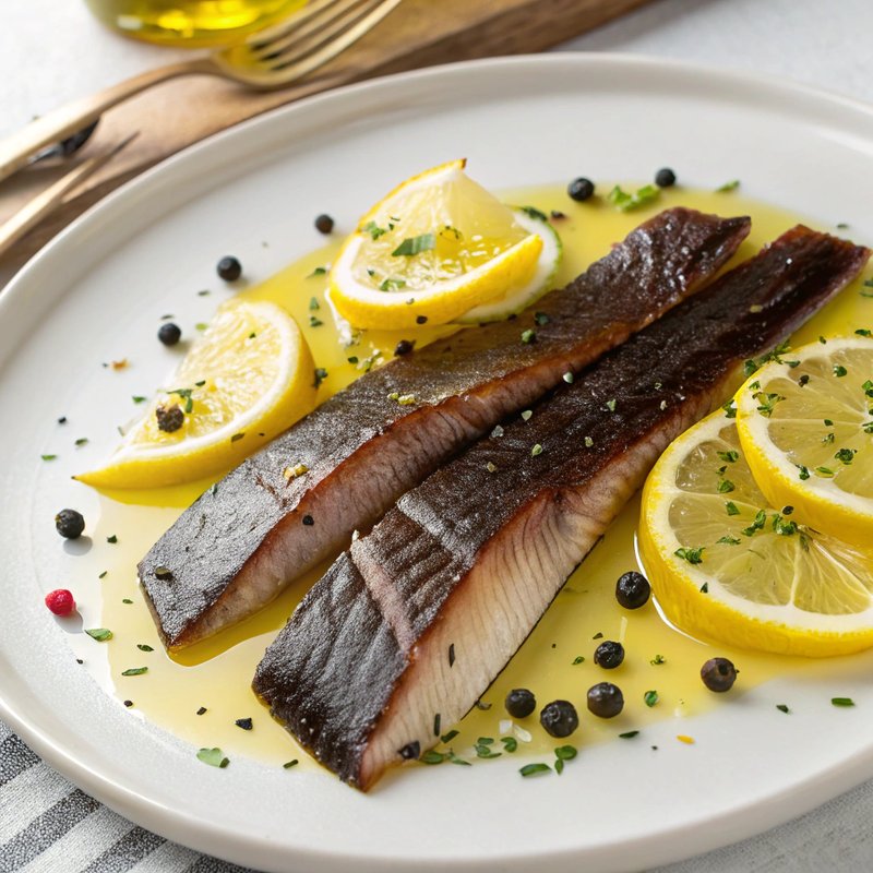 Smoked Eel with Lemon and Olive Oil