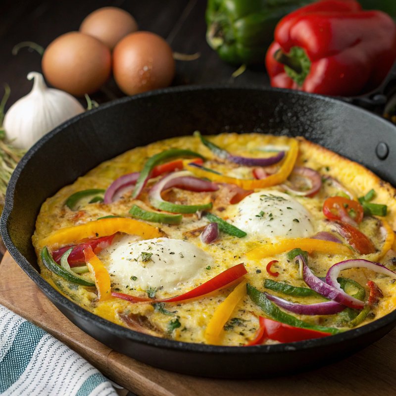 Onion and Bell Pepper Frittata