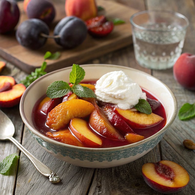 Nectarine and Plum Compote