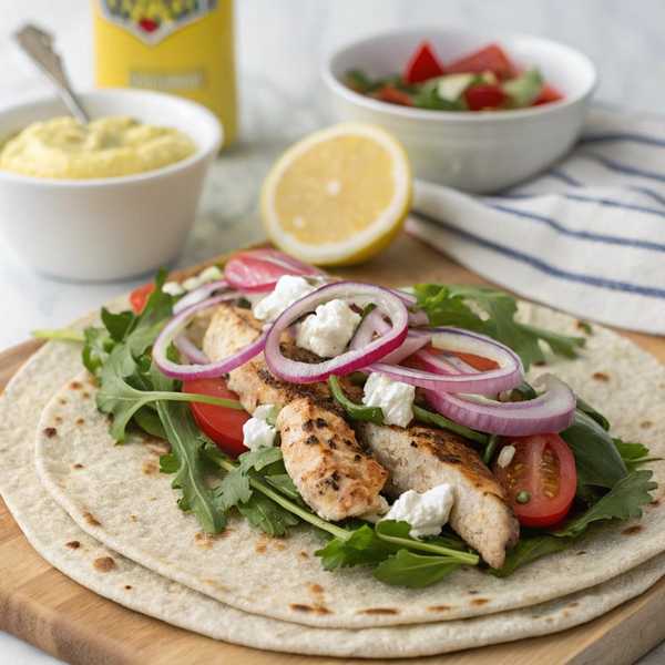 Arugula and Grilled Chicken Wrap