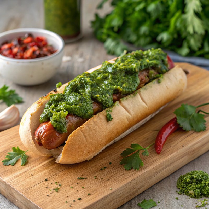 Argentinian Chimichurri Hot Dog