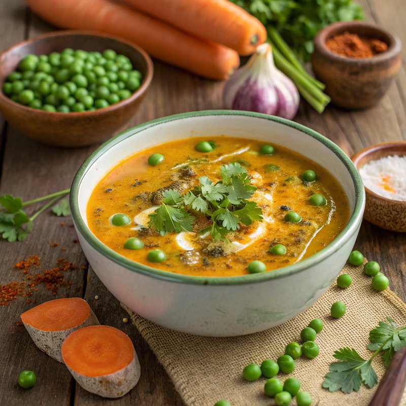 Hearty Carrot and Pea Soup