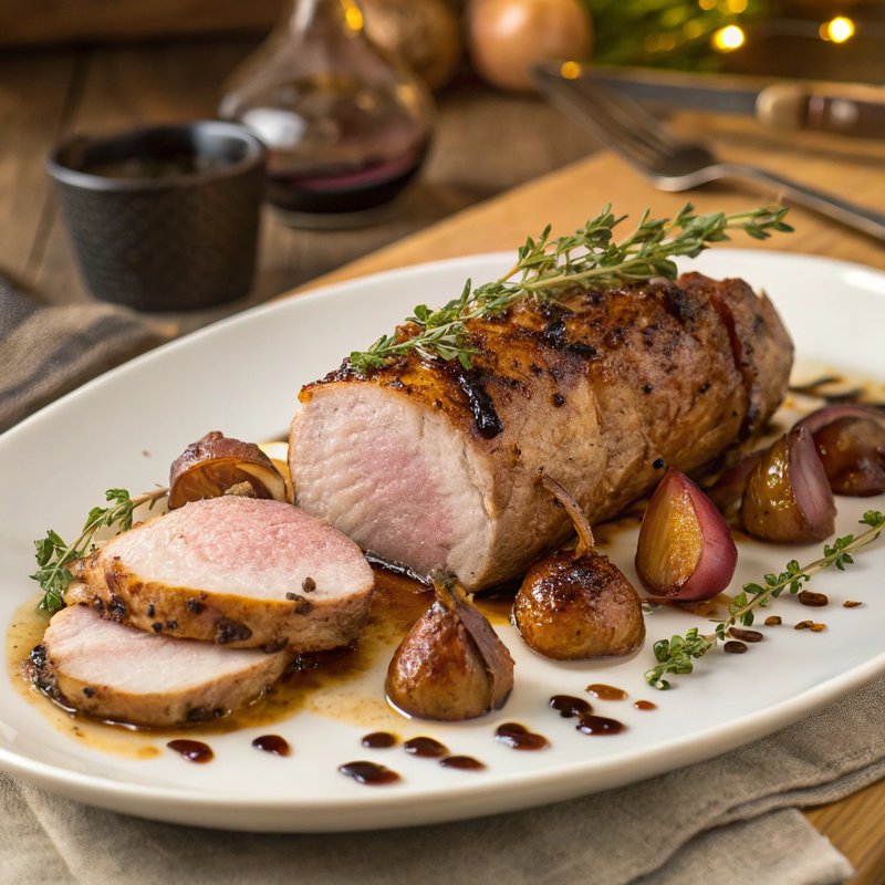 Pork Tenderloin with Caramelized Shallots