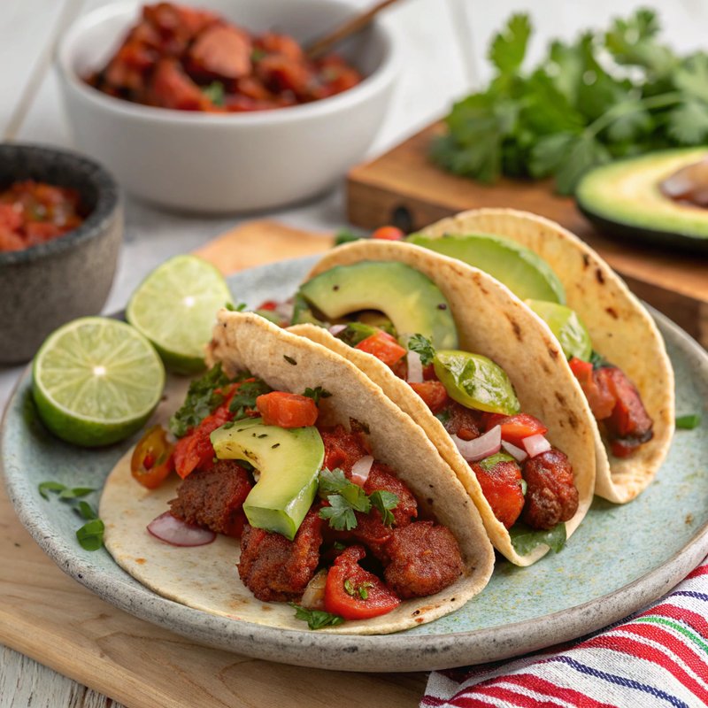 Chorizo Tacos with Avocado and Salsa