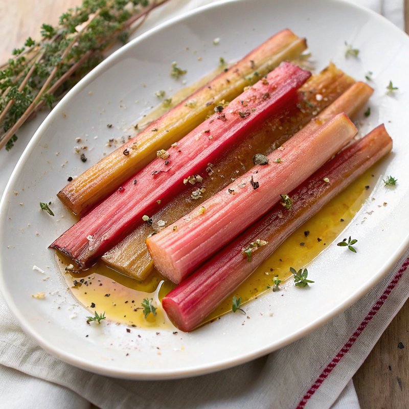 Roasted Rhubarb with Honey and Thyme