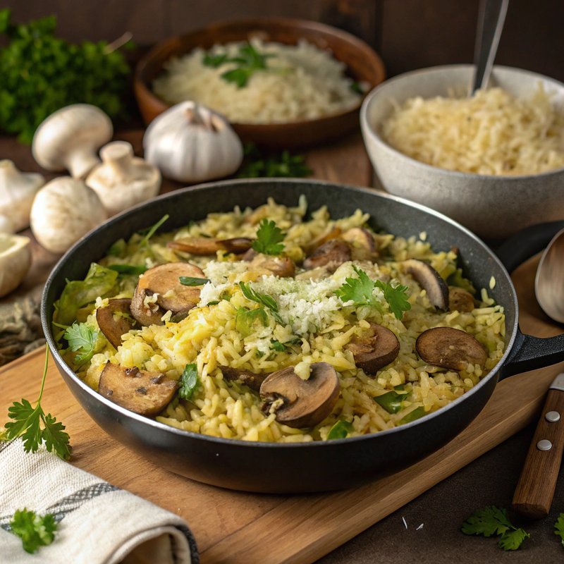 Cabbage and Mushroom Risotto