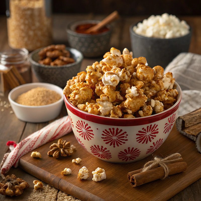 Holiday Gingerbread Popcorn