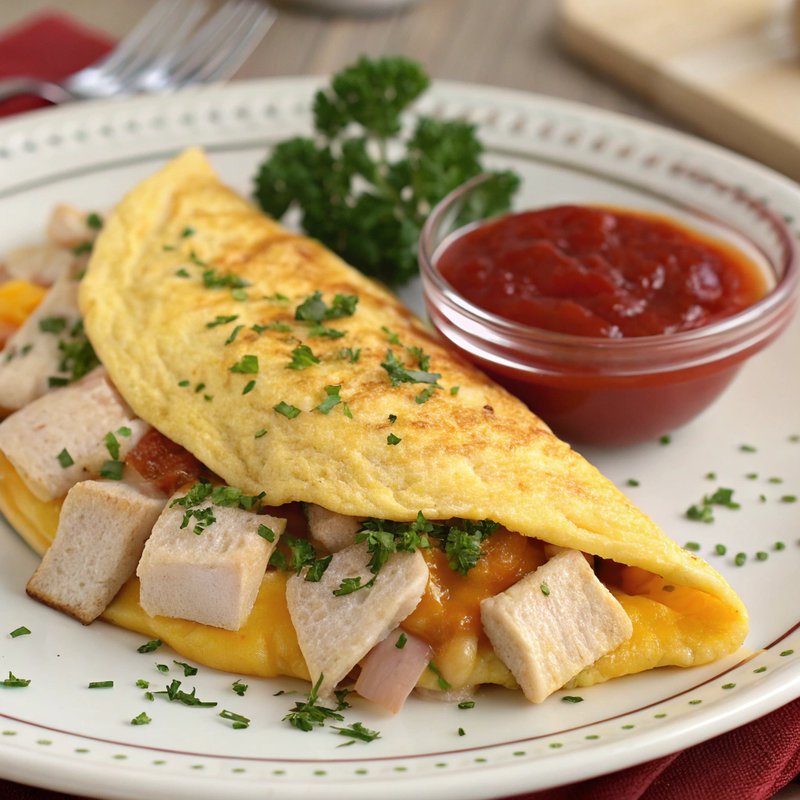 Savory Turkey and Cheddar Omelette