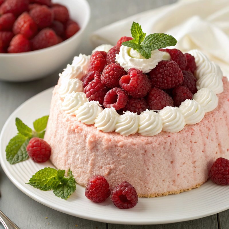 Raspberry Angel Food Cake