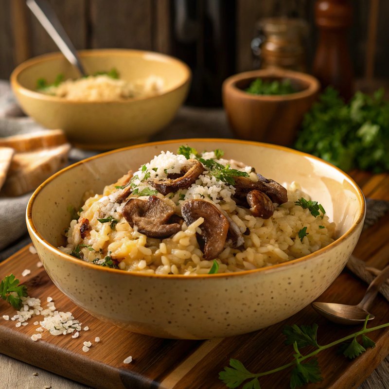 Enhanced Mushroom and Parmesan Risotto