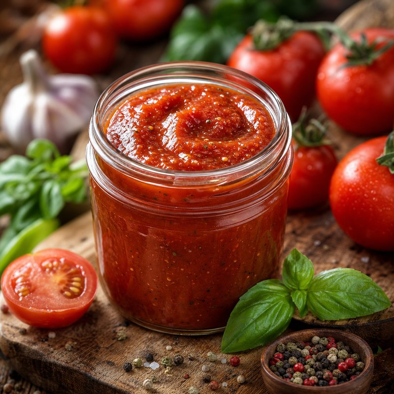 Homemade Artisan Ketchup - Experience the rich, tangy, and sweet symphony of flavors that our Homemade Artisan Ketchup brings to your palate. Crafted with fresh, ripe tomatoes, 