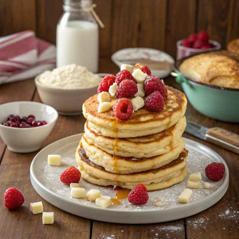 Raspberry White Chocolate Pancakes