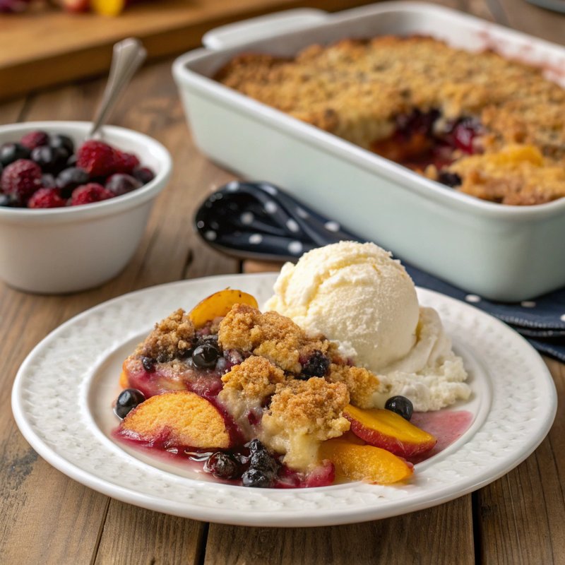 Peach and Blueberry Crumble