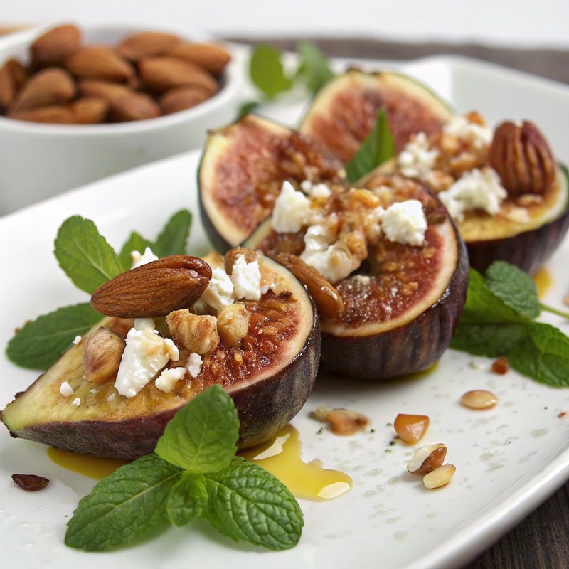 Fig and Almond Crusted Figs with Feta