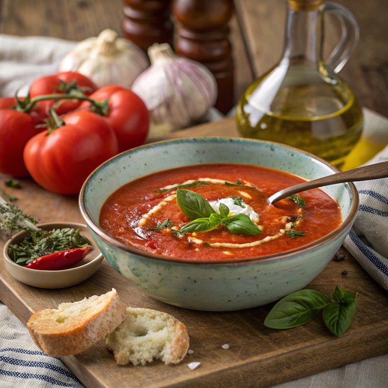 Rustic Roasted Pepper and Tomato Soup