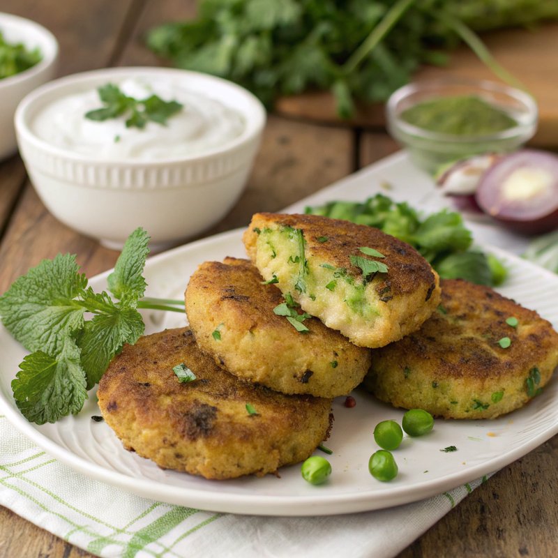 Crispy Pea and Potato Fritters
