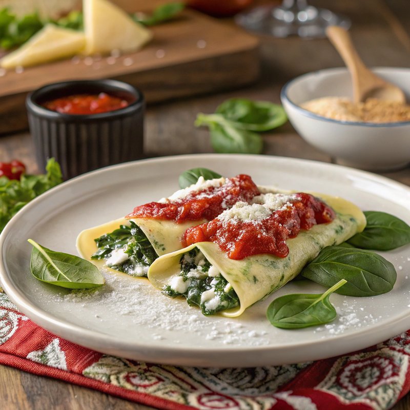 Italian Crespelle with Spinach and Ricotta