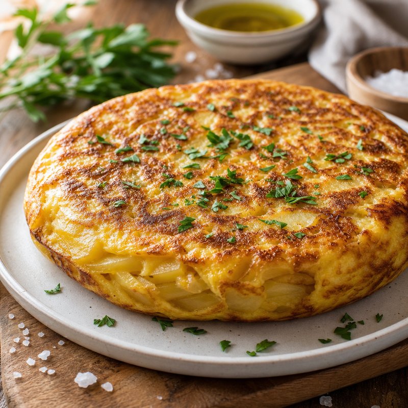 Spanish Potato Omelette (Tortilla Española) - Experience the flavors of Spain with this traditional and scrumptious Potato Omelette, also known as Tortilla Española. This omelette, brimming with g