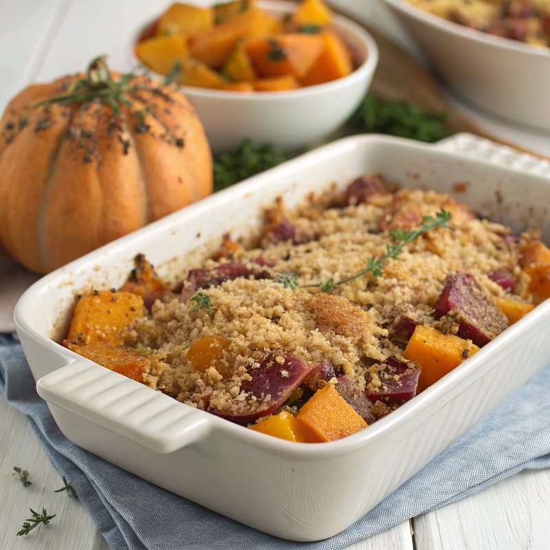 Crispy Pastrami and Butternut Squash Gratin